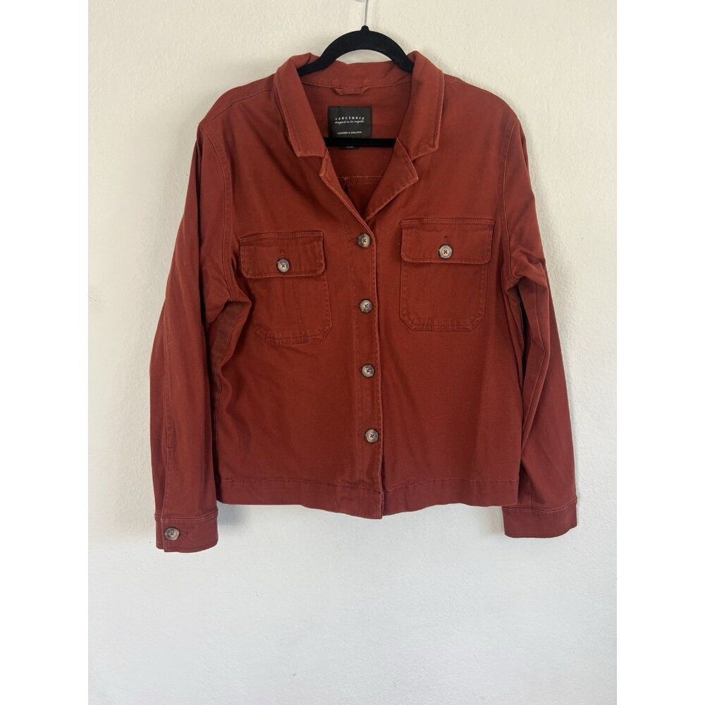 Sanctuary Rust Red Trooper Button Up Shacket Shirt Jacket Pockets Womens Size XL - Picture 1 of 9